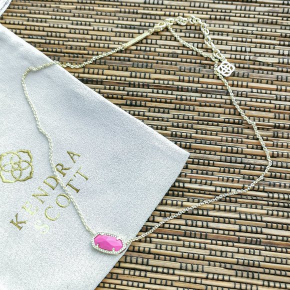 Kendra Scott Elisa Gold Magenta Pendant Necklace - Picture 2 of 3